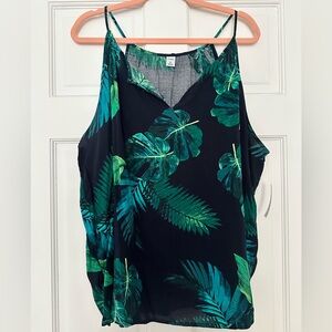 Old Navy Tropical Leaf Print Women's Top Size XXL New!